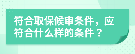 符合取保候?qū)彈l件，應(yīng)符合什么樣的條件？