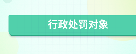 行政處罰對(duì)象