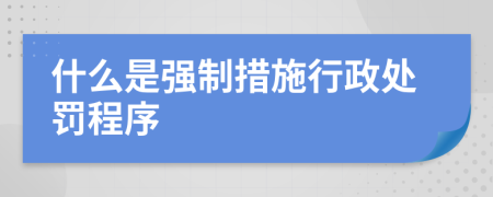 什么是強制措施行政處罰程序