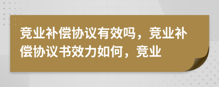 競業(yè)補(bǔ)償協(xié)議有效嗎，競業(yè)補(bǔ)償協(xié)議書效力如何，競業(yè)