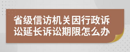 省級信訪機關(guān)因行政訴訟延長訴訟期限怎么辦