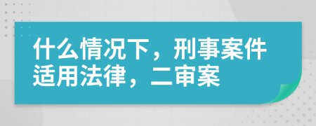 什么情況下，刑事案件適用法律，二審案