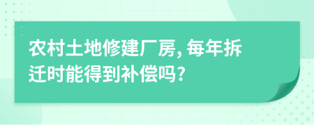 農村土地修建廠房, 每年拆遷時能得到補償嗎?