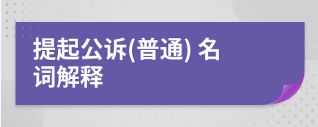 提起公訴(普通) 名詞解釋