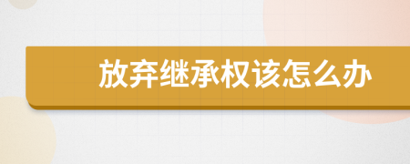 放棄繼承權(quán)該怎么辦