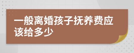 一般離婚孩子撫養(yǎng)費應(yīng)該給多少