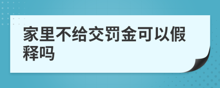 家里不給交罰金可以假釋嗎