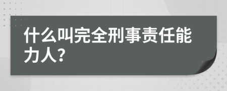 什么叫完全刑事責(zé)任能力人？