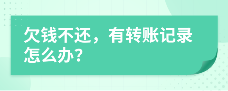 欠錢不還，有轉(zhuǎn)賬記錄怎么辦？