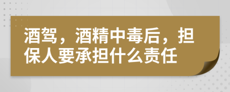 酒駕，酒精中毒后，擔(dān)保人要承擔(dān)什么責(zé)任