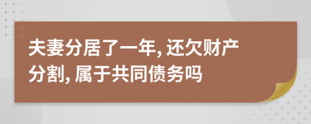 夫妻分居了一年, 還欠財(cái)產(chǎn)分割, 屬于共同債務(wù)嗎
