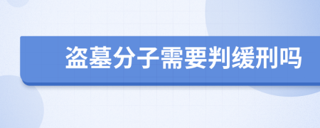 盜墓分子需要判緩刑嗎