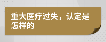 重大醫(yī)療過失，認(rèn)定是怎樣的