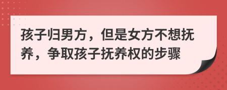 孩子歸男方，但是女方不想撫養(yǎng)，爭取孩子撫養(yǎng)權(quán)的步驟