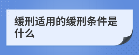 緩刑適用的緩刑條件是什么
