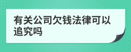有關(guān)公司欠錢法律可以追究嗎