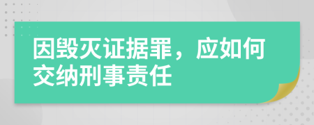 因毀滅證據(jù)罪，應(yīng)如何交納刑事責(zé)任