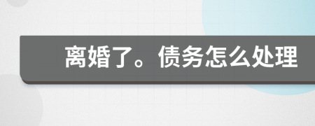 離婚了。債務(wù)怎么處理