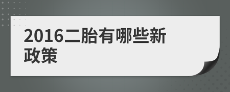 2016二胎有哪些新政策