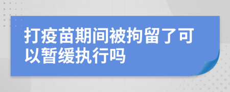 打疫苗期間被拘留了可以暫緩執(zhí)行嗎
