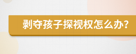 剝奪孩子探視權(quán)怎么辦？