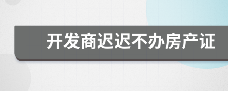 開發(fā)商遲遲不辦房產(chǎn)證