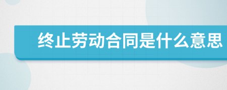 終止勞動(dòng)合同是什么意思