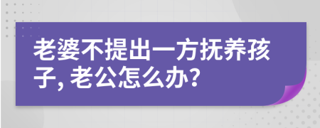老婆不提出一方撫養(yǎng)孩子, 老公怎么辦？