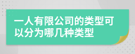 一人有限公司的類型可以分為哪幾種類型