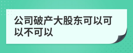 公司破產(chǎn)大股東可以可以不可以