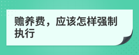贍養(yǎng)費(fèi)，應(yīng)該怎樣強(qiáng)制執(zhí)行