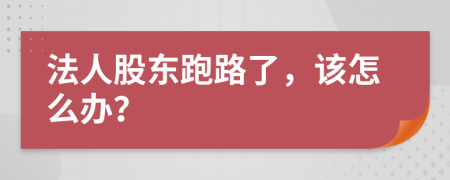 法人股東跑路了，該怎么辦？