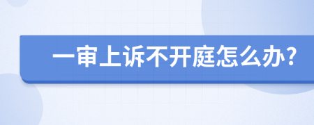一審上訴不開庭怎么辦?