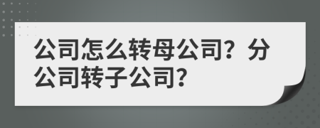 公司怎么转母公司？分公司转子公司？