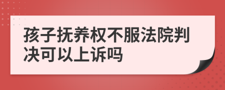 孩子撫養(yǎng)權(quán)不服法院判決可以上訴嗎
