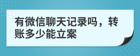 有微信聊天記錄嗎，轉(zhuǎn)賬多少能立案