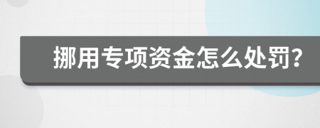 挪用專項(xiàng)資金怎么處罰？