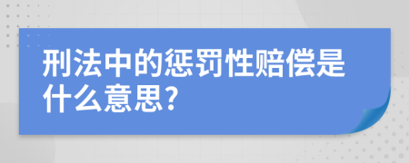 刑法中的懲罰性賠償是什么意思?
