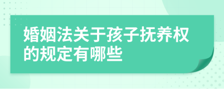 婚姻法關(guān)于孩子撫養(yǎng)權(quán)的規(guī)定有哪些