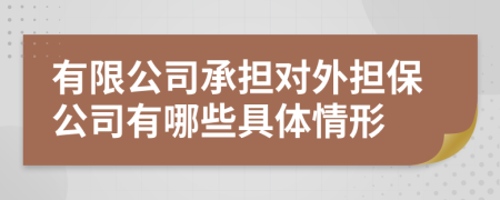 有限公司承擔對外擔保公司有哪些具體情形