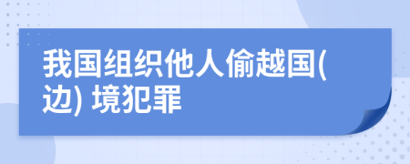 我國組織他人偷越國(邊) 境犯罪