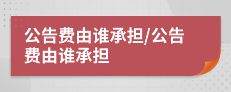 公告費(fèi)由誰承擔(dān)/公告費(fèi)由誰承擔(dān)