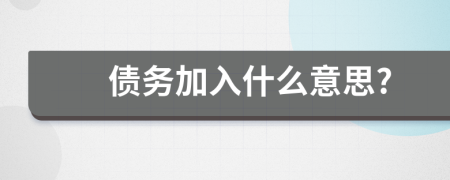 債務(wù)加入什么意思?