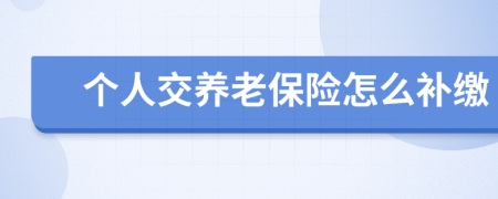 個(gè)人交養(yǎng)老保險(xiǎn)怎么補(bǔ)繳