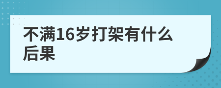 不滿16歲打架有什么后果