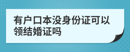 有戶口本沒身份證可以領(lǐng)結(jié)婚證嗎