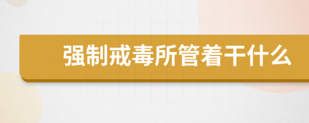 強(qiáng)制戒毒所管著干什么