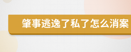 肇事逃逸了私了怎么消案