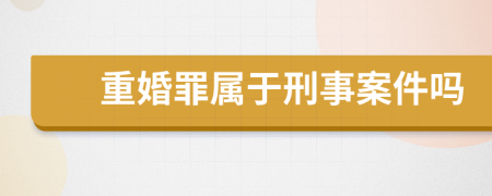 重婚罪屬于刑事案件嗎
