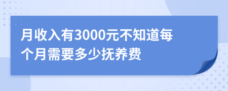 月收入有3000元不知道每個(gè)月需要多少撫養(yǎng)費(fèi)